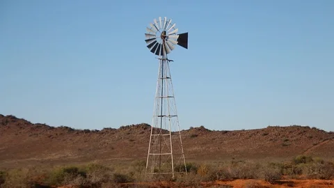 Windmill Or Windpump In A Field On A Warm Sunny Day Stock Footage 110745899