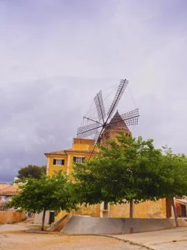 Windmill in palma of majorca Stock Photos