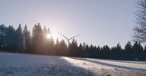 Windmill pan winter Video stock 87551245