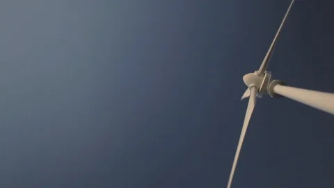 Windmill, panning from blue sky, circle shot Stock Footage 85561975