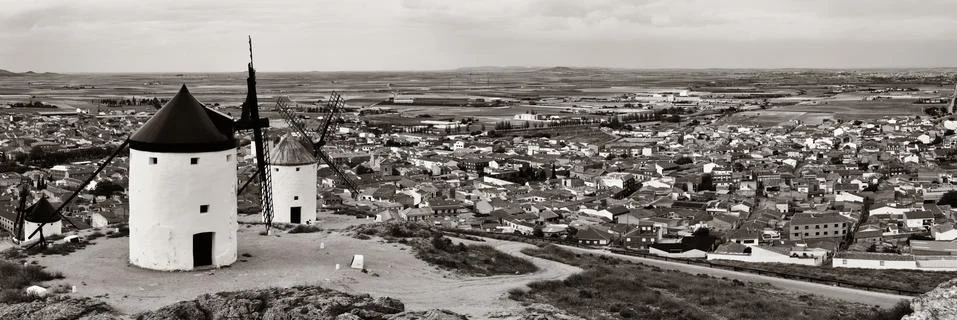 Windmill panorama Stock Photos