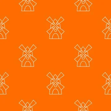 Windmill pattern vector orange イラスト素材