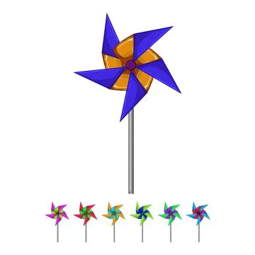 Windmill pinwheel toy cartoon vector graphic Stock Illustration