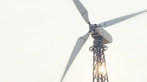 Windmill plants - a close up shot of a propeller Stock Footage 66296834