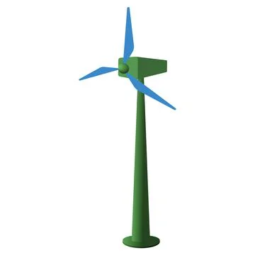 Windmill on a pole. The concept of renewable energy sources Stock Illustration