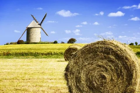 Windmill in Pontorson Stock Photos