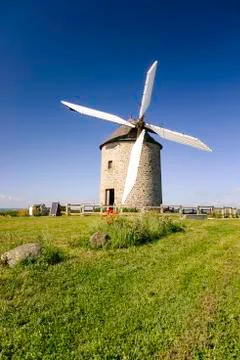 Windmill in Pontorson Stock Photos