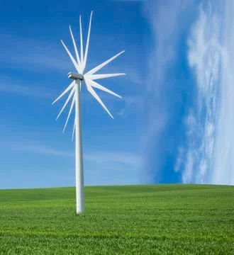 Windmill power generator. Stock Photos