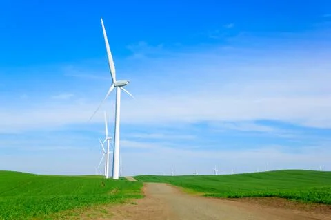 Windmill power generator. Stock Photos