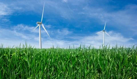 Windmill power generator. Stock Photos