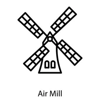 Windmill Power Vector Illustrazione stock