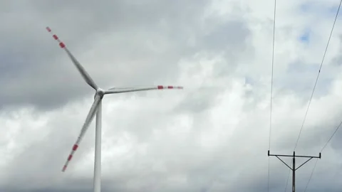 The windmill producing electricity Stock Footage 161798263