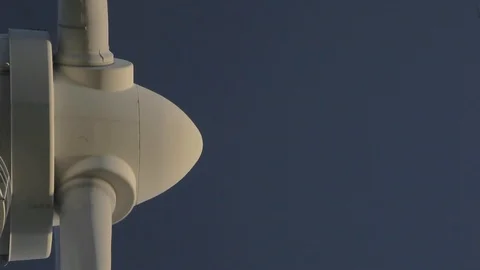 Windmill, propeller shot, panning into the blue sky Stock Footage 85562264