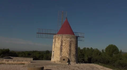 Windmill in Provence Stock Footage 50022729
