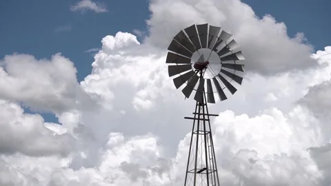 Windmill Pump against the background of the sky Stock Footage 172184912