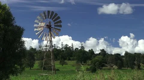 Windmill QLD 3 Stock Footage 11032928