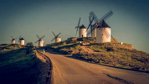 Windmill quixote spain Stock Photos