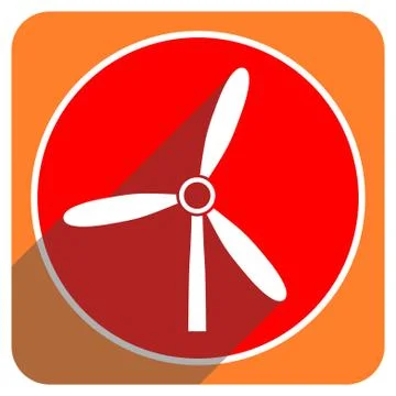 Windmill red flat icon isolated. Stock Illustration