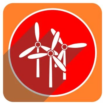 Windmill red flat icon isolated. Stock Illustration