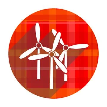 Windmill red flat icon isolated. 库存插图
