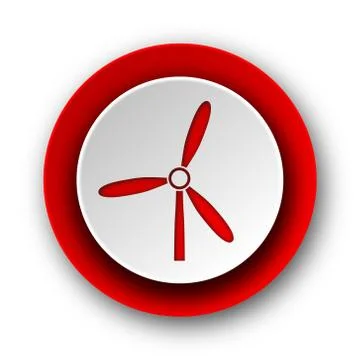 Windmill red modern web icon on white background. Illustrazione stock