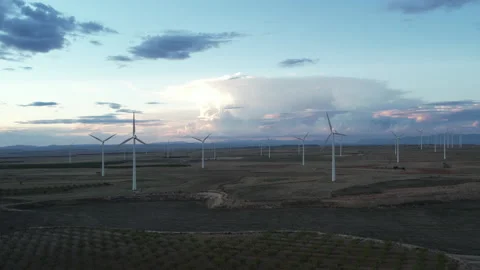 Windmill for renewable energy climate change Stock Footage 164710709