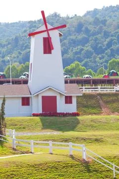 Windmill in resort Stock Photos