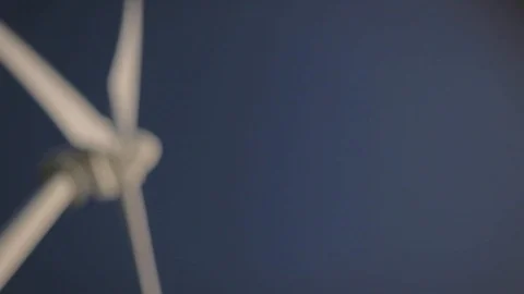 Windmill on the right, focus shift shot. Stock Footage 85557839