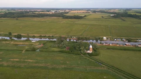 Windmill by the River Stock Footage 262050722