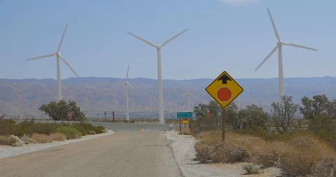 Windmill by the Road Stock Footage 115095636