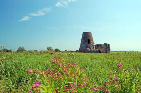 The windmill ruin Foto stock