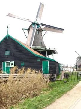 A windmill in a rural area Foto stock