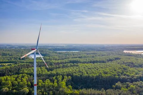 Windmill in rural Surrounding Stock Photos