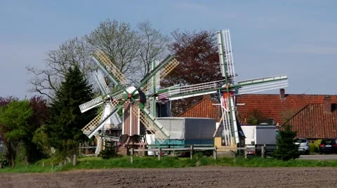 Windmill Ruttel in Germany Stock Footage 53932232