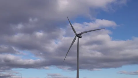 Windmill scene with Clouds in the background Stock Footage 75772474