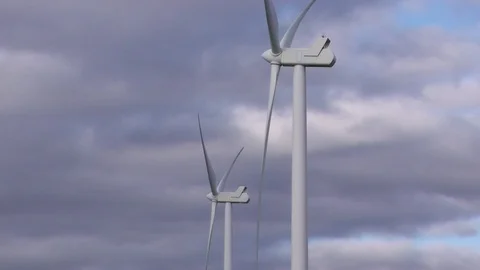 Windmill scene with Clouds in the background Stock Footage 75772547
