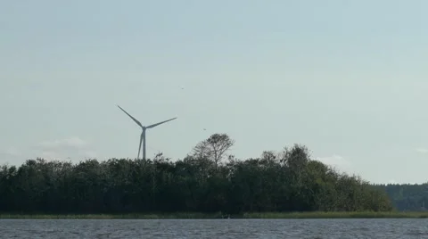 Windmill by sea 2 Stock Footage 52485876