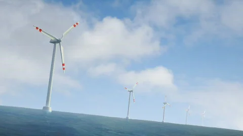 Windmill Sea farm 動画素材 446282