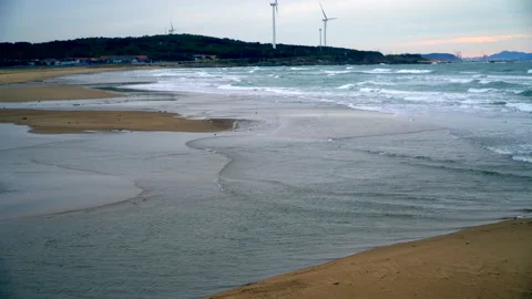 Windmill by the sea， Stock Footage 142767247
