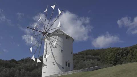 Windmill on Shodoshima in Japan Stock Footage 58784179