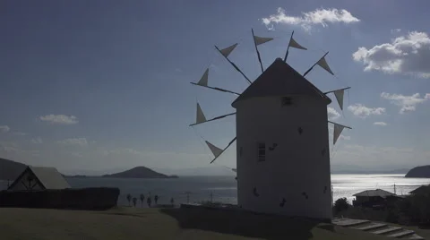 Windmill on Shodoshima in Japan 스톡 동영상 58784276