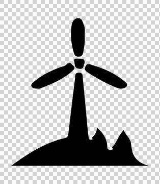 Windmill silhouette icon vector image 스톡 일러스트