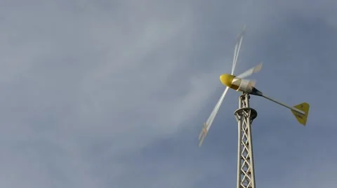 Windmill in sky background , Clean Energy, Wind Power, Wind Energy Stock Footage 67623291