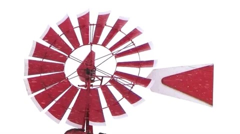 Windmill in Snowstorm Video stock 8648199