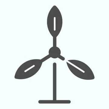 Windmill solid icon. Mill vector illustration isolated on white. Wind tower Stock Illustration