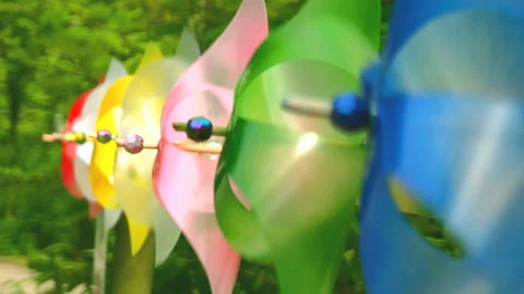 Windmill Spinning in the Early Summer Breeze Video stock 327443370