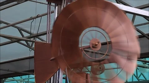 Windmill spinning in greenhouse. Stock Footage 51848561