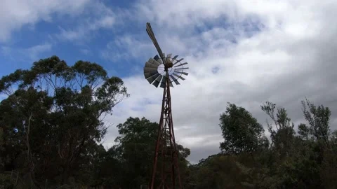 A Windmill in strong winds Stock Footage 150115552