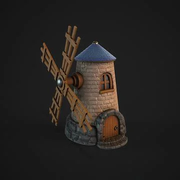 Windmill stylized 3D Model