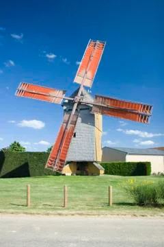 Windmill at summer Stock Photos